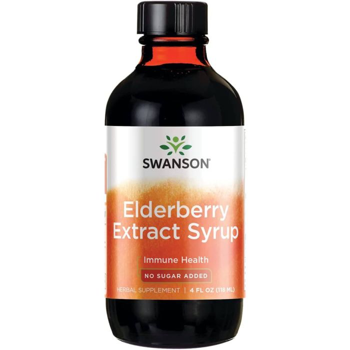 Swanson Elderberry Extract Syrup Immune Health Support No Sugar Added - supplemynts.com