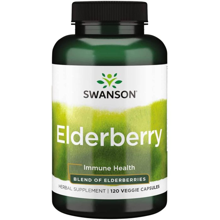 Swanson Elderberry Immune Health Support Supplement 120 Veggie Caps - supplemynts.com