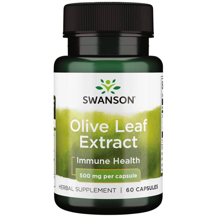 Swanson Olive Leaf Extract Immune Health Support 500mg 60 Caps - supplemynts.com