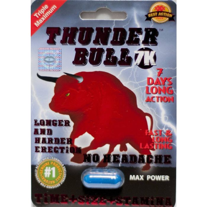 Thunder Bull 7k Pill Triple Maximum Max Power Male Enhancer - supplemynts.com