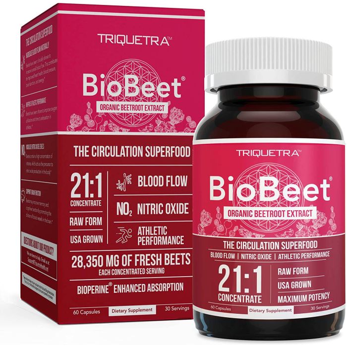 Triquetra Health 60 Capsules Biobeet Organic Beetroot Extract - supplemynts.com