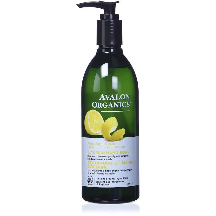 Vegan Refreshing Lemon Glycerin Hand Soap 12 Oz Avalon Organics - supplemynts.com