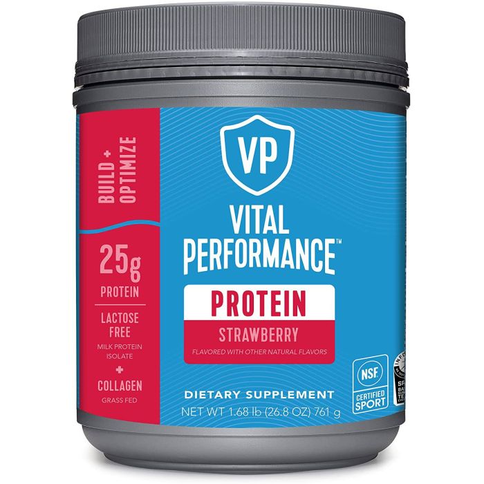 Vital Performance Protein Powder Strawberry Flavored 26.8 Oz - supplemynts.com