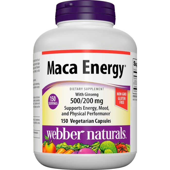 Webber Naturals Maca Energy Performance Enhancer 150 Vegetarian Caps - supplemynts.com