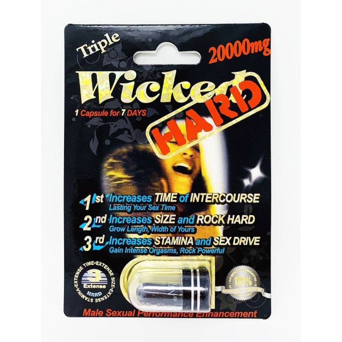 Wicked Black Hard 20000mg Triple Maximum Sexual Enhancement Pill - supplemynts.com