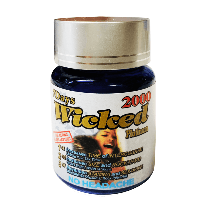Wicked Platinum 2000mg 6 Count Bottle Sexual Enhancement Pill - supplemynts.com