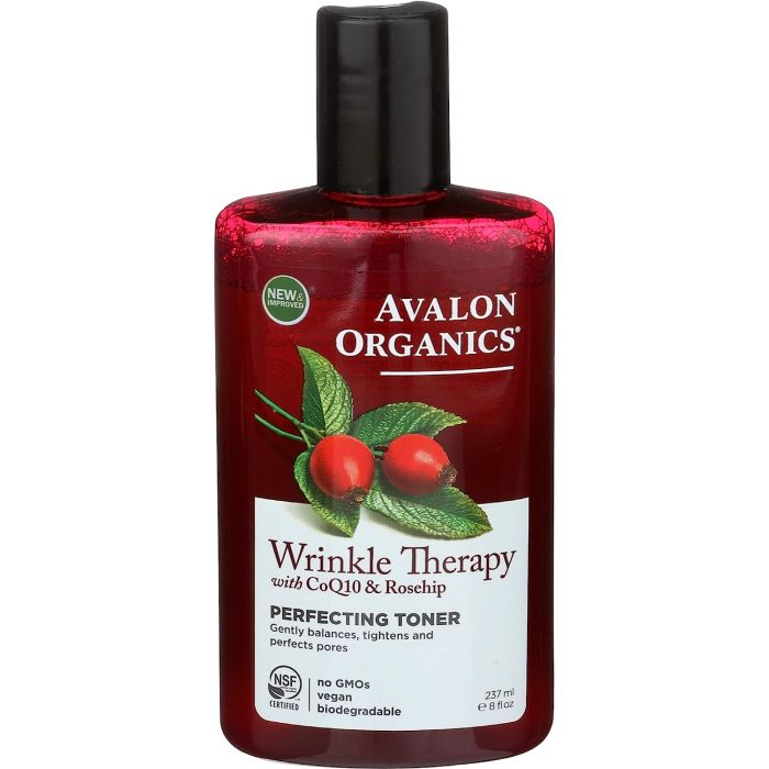 Wrinkle Therapy CoQ10 Rosehip Perfecting Toner 8 Oz Avalon Organics - supplemynts.com