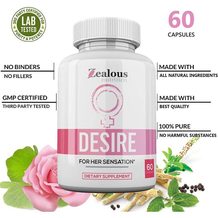 Zealous Desire Female Enhancement Pills 60 Caps - supplemynts.com