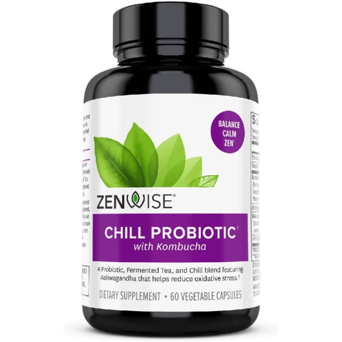 Zenwise Chill Probiotic Kombucha Blend Supplement 60 Veggie Caps - supplemynts.com