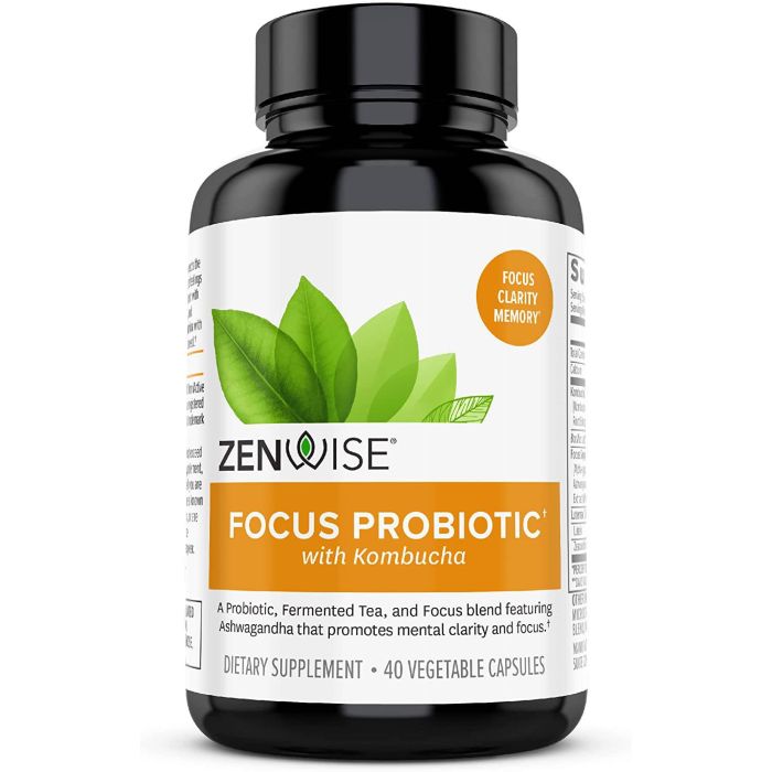 Zenwise Focus Probiotic Kombucha Focus Supplement 40 Veggie Caps - supplemynts.com