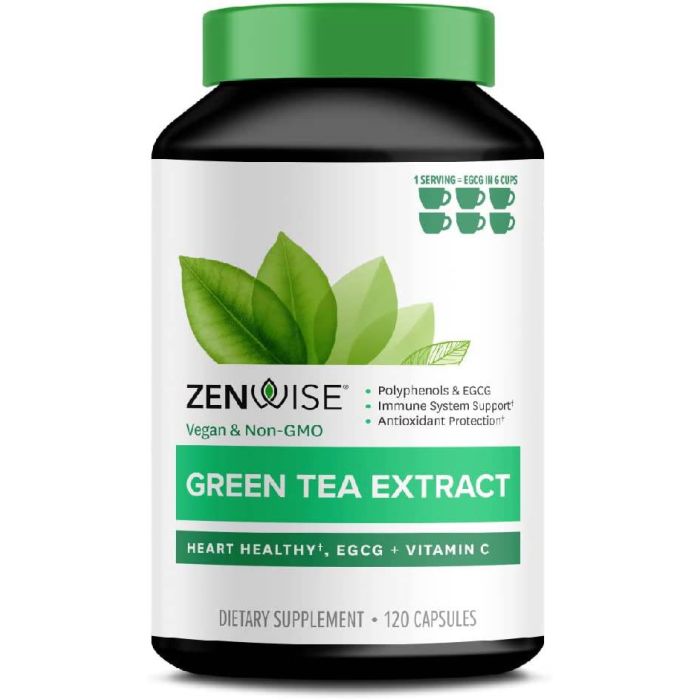 Zenwise Green Tea Extract Egcg Vitamin C Supplement 120 Caps - supplemynts.com