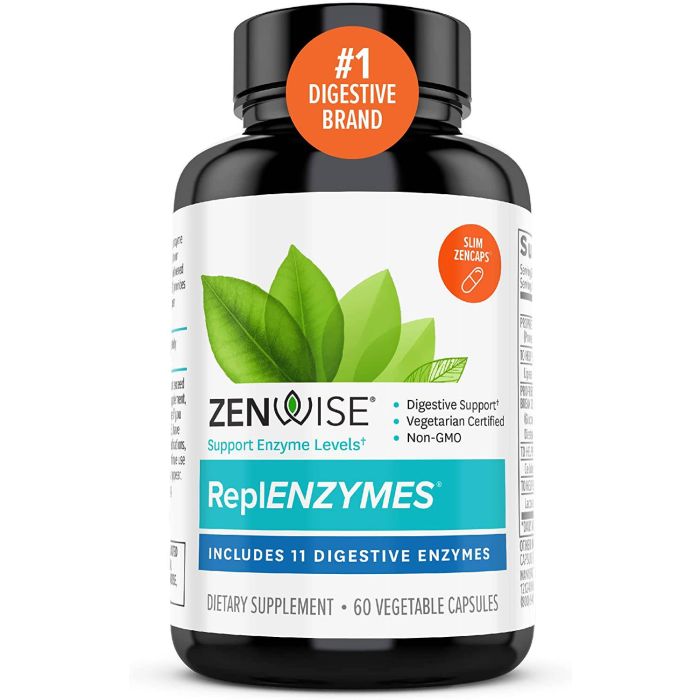Zenwise Replenzymes Natural Digestive Supplement 60 Veggie Caps - supplemynts.com
