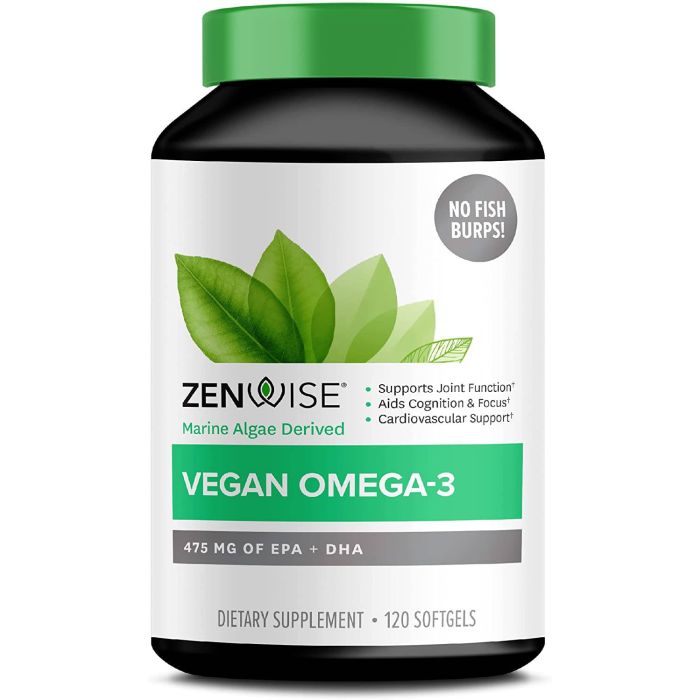 Zenwise Vegan Omega 3 Marine Algae Derived Epa Supplement 120 Softgels - supplemynts.com