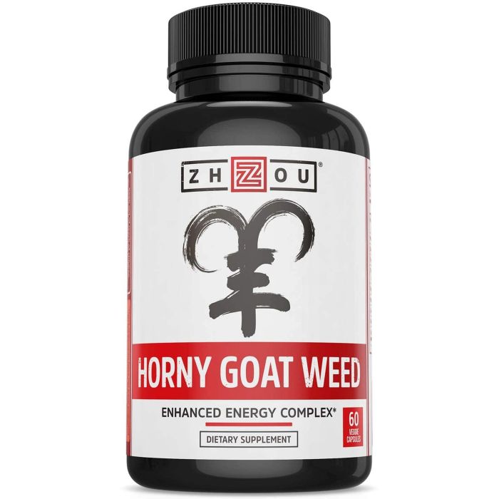 Zhou Horny Goat Weed Extract Enhanced Energy Complex 60 Veggie Caps - supplemynts.com