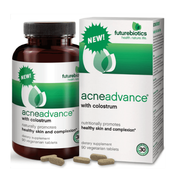 Futurebiotics AcneAdvance Colostrum 90 Caps Skin Support Supplement - supplemynts.com