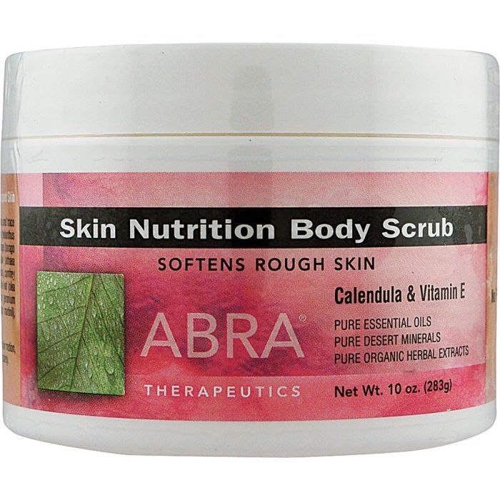 Abra Therapeutics Calendula & Vitamin E Skin Nourishing Body Scrub – 10 oz Exfoliating Body Polish for Smooth & Hydrated Skin