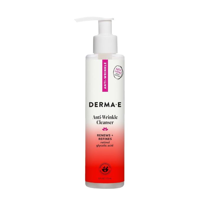 DERMA E glycolic acid face cleanser for removing makeup, oil and impurities