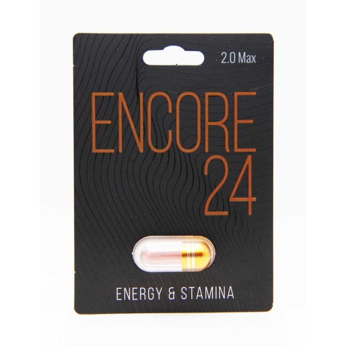 Encore 24 2.0 Max adult energy and stamina support capsule packaging