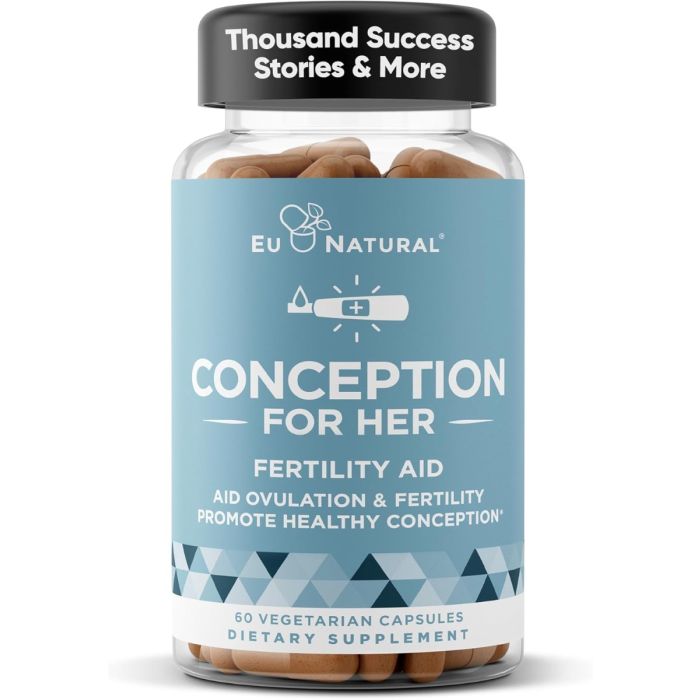 Conception fertility vitamins for women with myo-inositol and essential prenatal nutrients