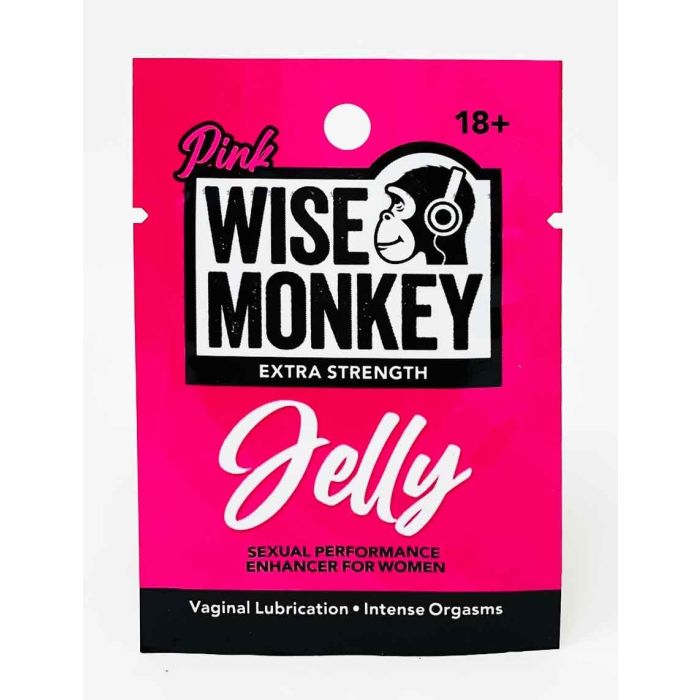 Wise Monkey Pink Jelly Female Vaginal Lubrication Sachet - supplemynts.com