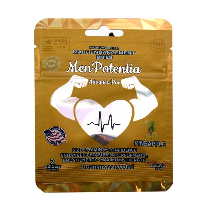 Men Potentia Advance Pro Pineapple Male Enhancement Gummies for size, stamina, and confidence, Halal Certified and Gelatin Free