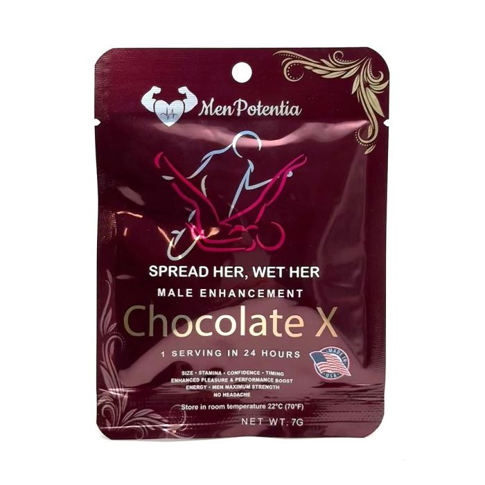 Men Potentia Chocolate X libido enhancer, a male supplement in chocolate form with Ashwagandha and Maca Root for peak performance.