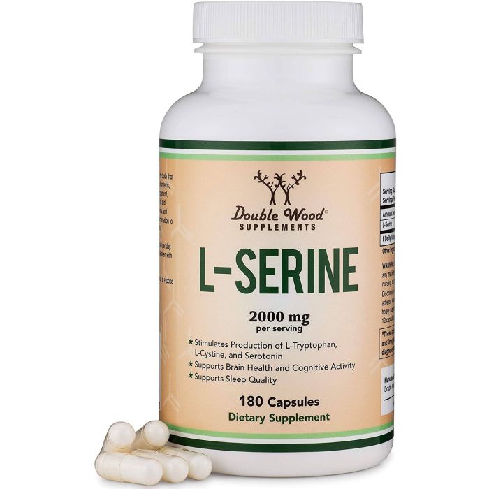 Double Wood L Serine 180 Capsules Daily Supplement - supplemynts.com