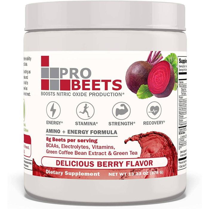 Pro Beets Nitric Oxide Amino Energy Boost Superfood Vegan Powder - supplemynts.com