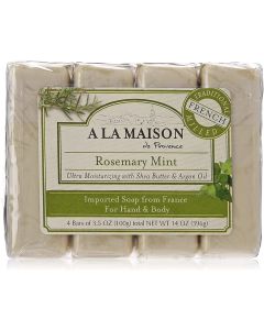 A La Maison Rosemary Mint Natural Moisturizing Bar Soap 4 Ct 3.5 Oz