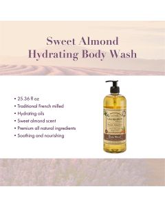 A La Maison Sweet Almond Hydrating Body Wash 25.36 Oz Shower Gel