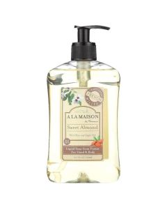 A La Maison Sweet Almond Liquid Hand Soap 16.9 Oz Bottle