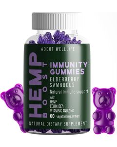 Addot Welllife Hemp Boost Immunity 60 Gummies Elderberry Sambucus - supplemynts.com