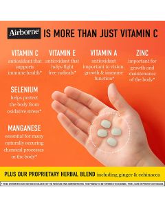 Airborne 1000mg Vitamin C 32 Chewable Tablets Citrus Immune Support - supplemynts.com