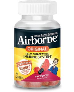 Airborne 750mg Vitamin C Berry Flavored 21 Gummies Immune Support - supplemynts.com