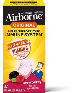 Airborne Vitamin C 1000mg Immune Support Berry 32 Chewable Tablets - supplemynts.com