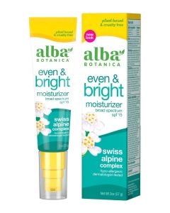 Alba Botanica Even and Bright Moisturizer Broad Spectrum 15 SPF 2 Oz