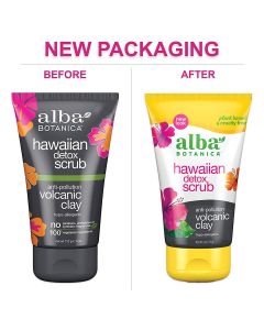 Alba Botanica Hawaiian Detox Scrub Anti Pollution Volcanic Clay 4 Oz
