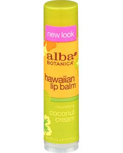 Alba Botanica Hawaiian Nourishing Coconut Cream Lip Balm 0.15 oz