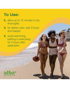 Alba Botanica Sunless Tanner Lotion 4 Oz Natural Looking Results