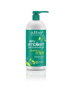 Alba Botanica Very Emollient Bath and Shower Gel Sparkling Mint 32 Oz