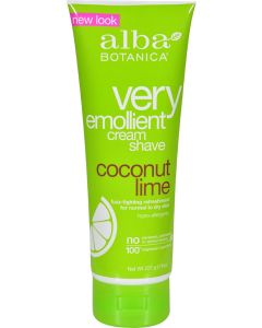 Alba Botanica Very Emollient Moisturizing Cream Shave 8 Oz
