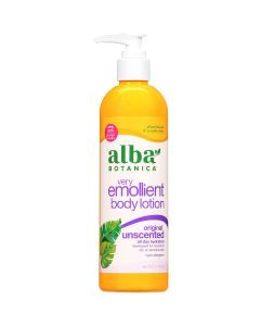 Alba Botanica Very Emollient Unscented Original Body Lotion 12 Oz