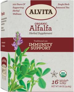 ALVITA Organic Herbal Alfalfa Tea Immunity Support 16 Bags - supplemynts.com