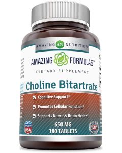 Amazing Formulas Choline Bitartrate 650mg 180 Tablet Cognitive Support