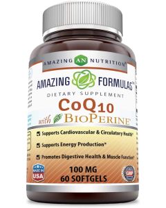 Amazing Formulas CoQ10 Bioperine 100mg 60 Softgels Gluten Free