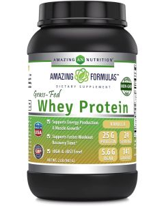 Amazing Formulas Grass Fed Whey Protein 2 Lbs Vanilla Flavor - supplemynts.com