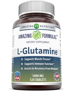 Amazing Formulas L Glutamine 1000mg 120 Tablets Workout Recovery