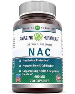 Amazing Formulas NAC 600mg 250 Caps Antioxidant Support Supplement