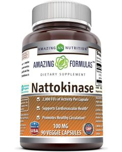 Amazing Formulas Nattokinase 100mg 90 Veggie Capsules Gluten Free