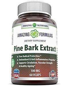 Amazing Formulas Pine Bark Extract 100mg 60 Veggie Caps Non GMO